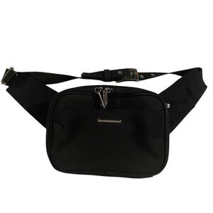 Frankie & Johnnie Black Crossbody Bag Travel Fanny Pack Double Zip Coin Adjust